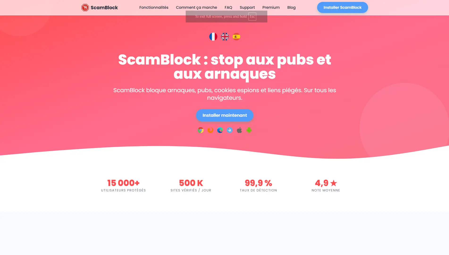 Aperçu GetScamBlock